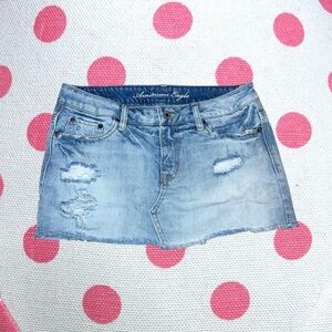 American Eagle Outfitters Distressed Light Blue Skirt